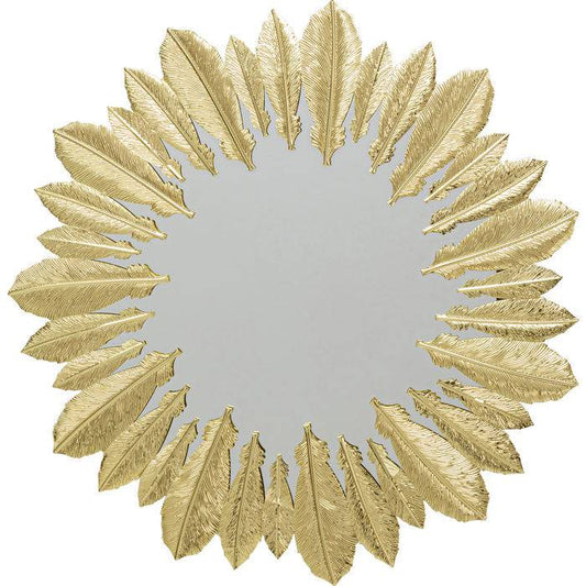 Wall Mirror Feather Dress Gold ‚àö√≤49cm