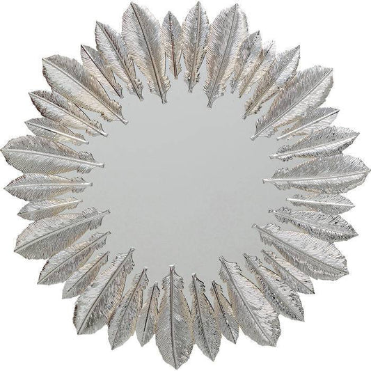 Wall Mirror Feather Dress Silver ‚àö√≤49cm