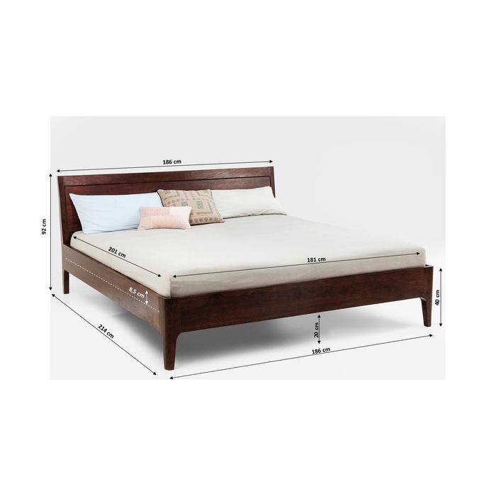 Wooden Bed Brooklyn Walnut 180x200cm